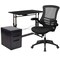 Emma and Oliver Work From Home Kit-Adjustable Computer Desk, Mesh Office Chair, Filing Cabinet